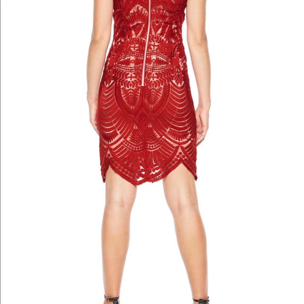 Bardot embroidered mesh dress